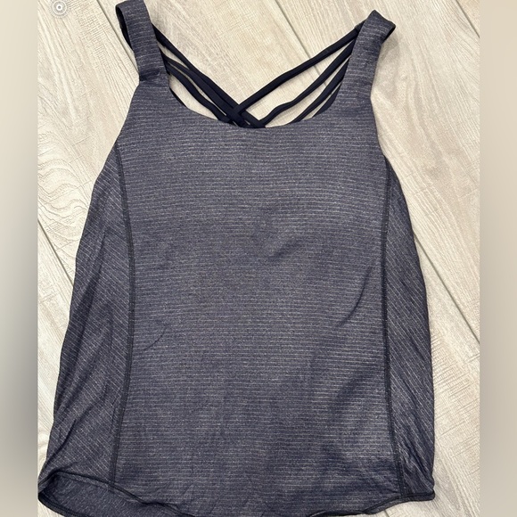 Lululemon Women's Size 4 Wild Tank Strappy Heathered Gray Draped Back | GUC - Picture 2 of 5